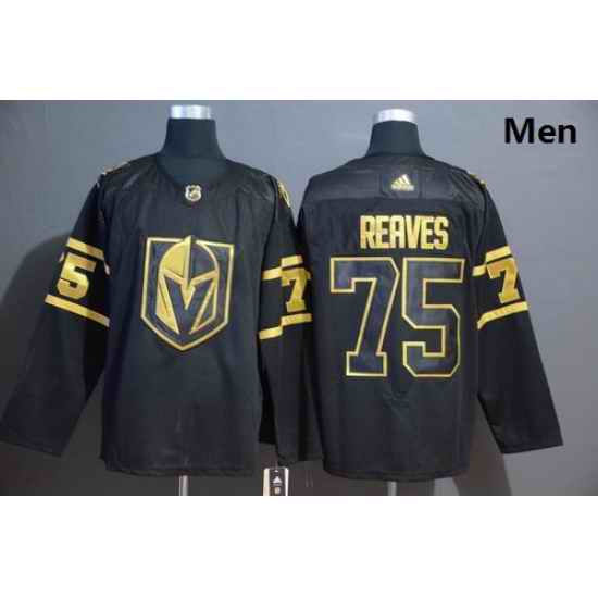 Vegas Golden Knights 75 Ryan Reaves Black With Special Glittery Logo Adidas Jersey